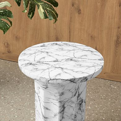 Glitzhome Modern MGO Faux Marble Side Table / End Table