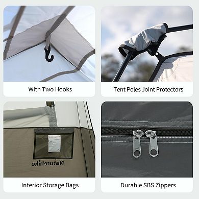Naturehike Camping Tent, 60S Easy Setup Instant Tent Pop-up Tent, Waterproof Large Tents.
