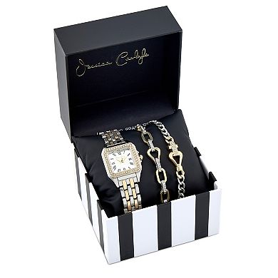 Jessica Carlyle Silver Tone Metal Analog Watch & Bracelet Set