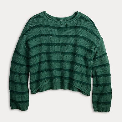 Juniors' SO® Textured Boatneck Sweater
