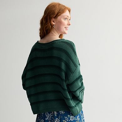 Juniors' SO® Textured Boatneck Sweater