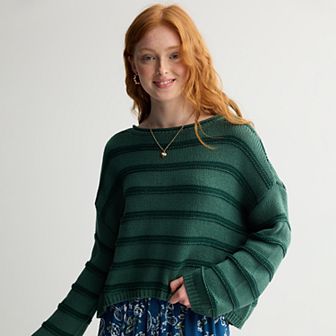 Juniors' SO® Textured Boatneck Sweater
