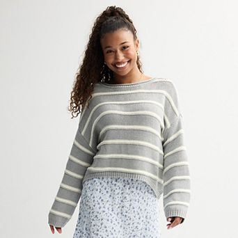 Juniors' SO® Textured Boatneck Sweater