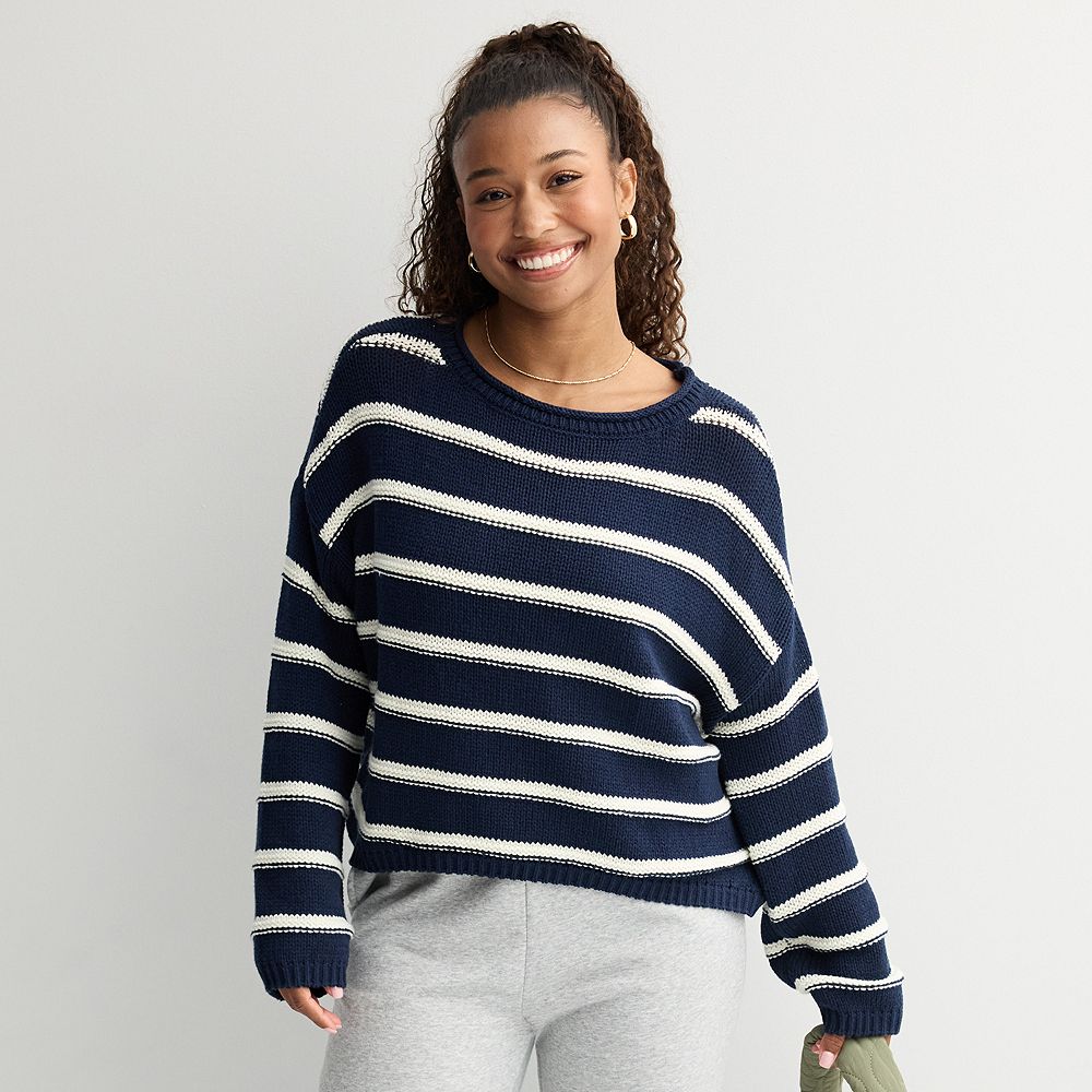 Juniors' SO® Textured Boatneck Sweater