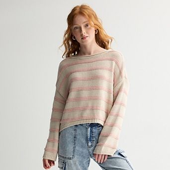 Juniors' SO® Textured Boatneck Sweater