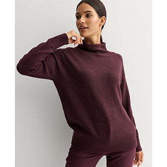 Women's Nine West Soft Funnel Neck Relaxed Sweater