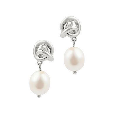 Adornia Freshwater Cultured Pearl Knot Earrings