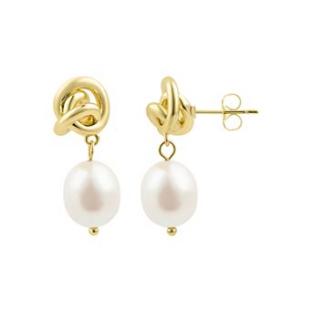 Adornia Freshwater Cultured Pearl Knot Earrings