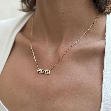 Adornia Simulated Pearl Pave Bar Necklace