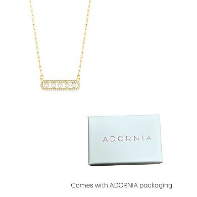 Adornia Simulated Pearl Pave Bar Necklace