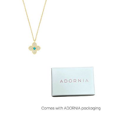 Adornia Simulated Turquoise Flower Necklace