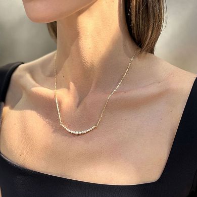 Adornia Simulated Pearl Curved Bar Necklace