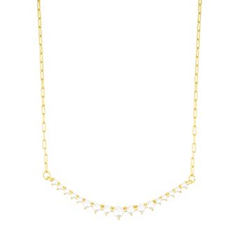 Adornia Simulated Pearl Curved Bar Necklace