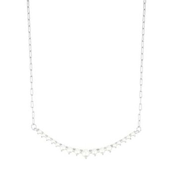 Adornia Simulated Pearl Curved Bar Necklace