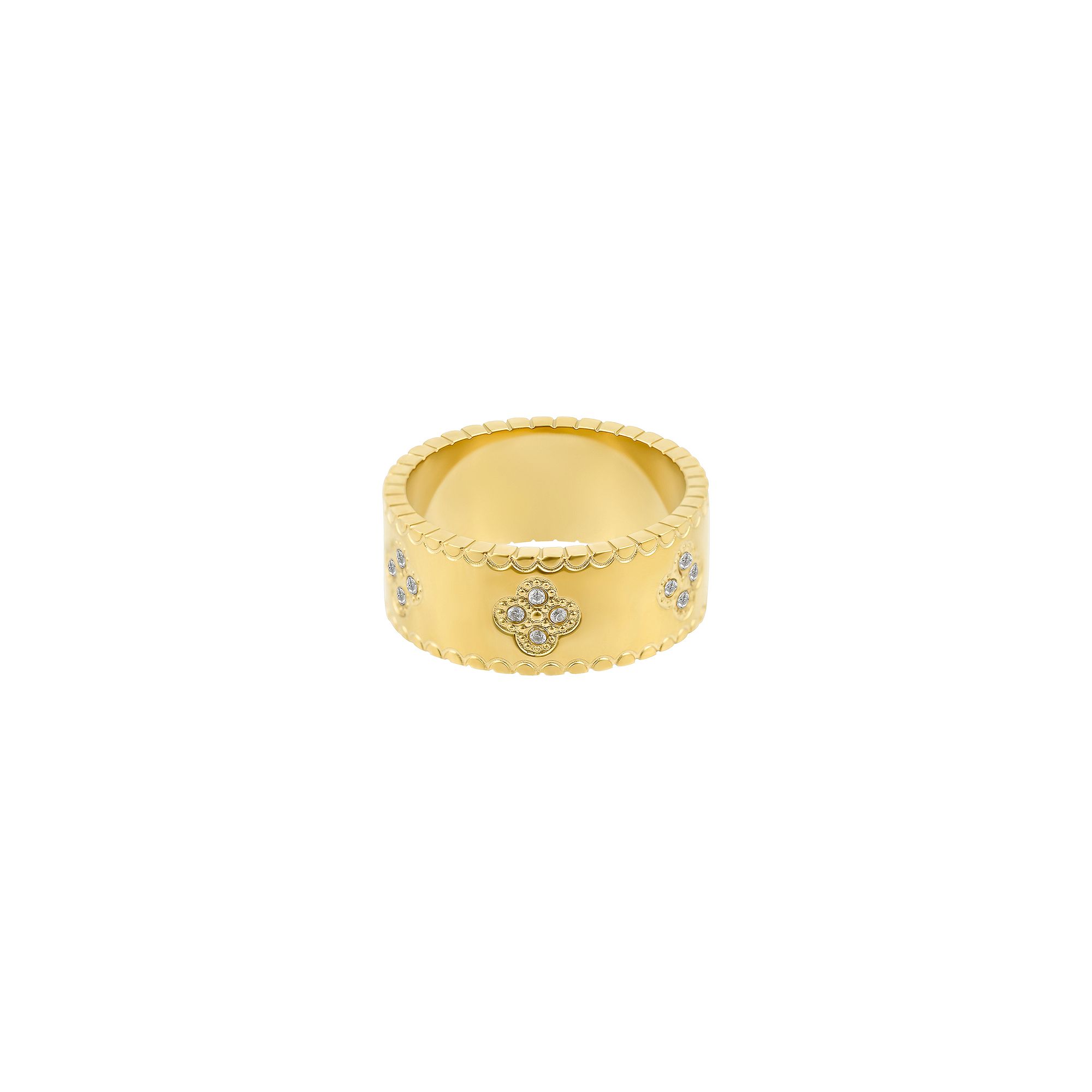 Adornia Tarnish Resistant Cubic Zirconia Clover Band Ring, Womens, Size: 7