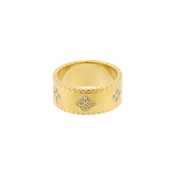 Adornia Tarnish Resistant Cubic Zirconia Clover Band Ring
