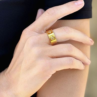 Adornia Tarnish Resistant Cubic Zirconia Clover Band Ring
