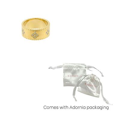 Adornia Tarnish Resistant Cubic Zirconia Clover Band Ring