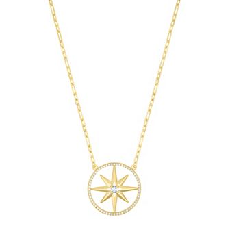 Adornia Cubic Zirconia Pave Starburst Necklace