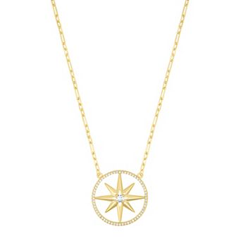 Adornia Cubic Zirconia Pave Starburst Necklace