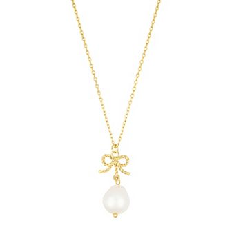 Adornia Freshwater Cultured Pearl Bow Necklace