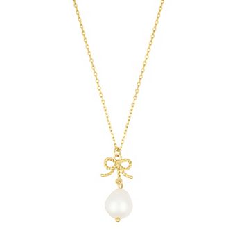 Adornia Freshwater Cultured Pearl Bow Necklace