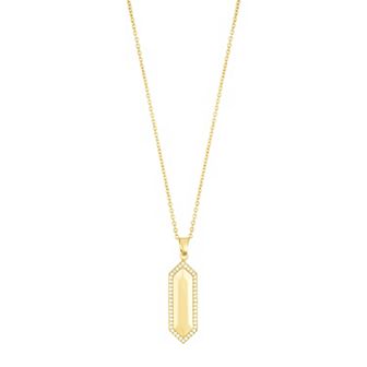 Adornia Elongated Cubic Zirconia Pave Hexagon Necklace