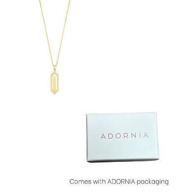 Adornia Elongated Cubic Zirconia Pave Hexagon Necklace