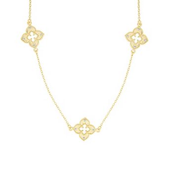 Adornia Clover Station Cubic Zirconia Necklace