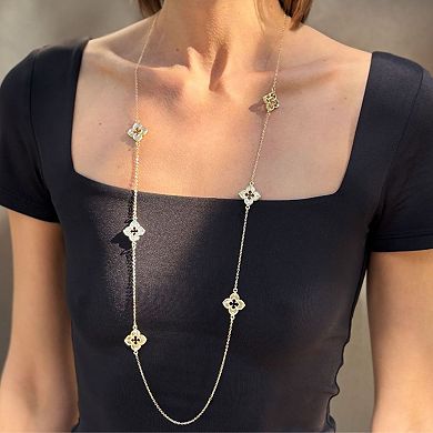 Adornia Clover Station Cubic Zirconia Necklace