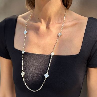 Adornia Mother-Of-Pearl Flower Station Necklace