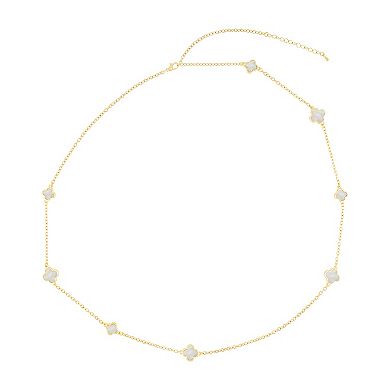 Adornia Mother-Of-Pearl Flower Station Necklace
