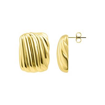 Adornia Rectangle Wavy Stud Earrings