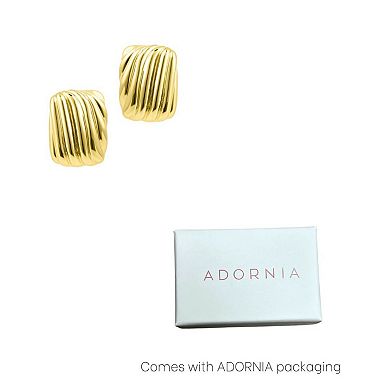 Adornia Rectangle Wavy Stud Earrings