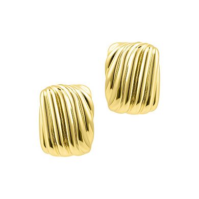 Adornia Rectangle Wavy Stud Earrings