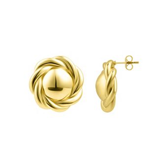 Adornia Round Rope Stud Earrings