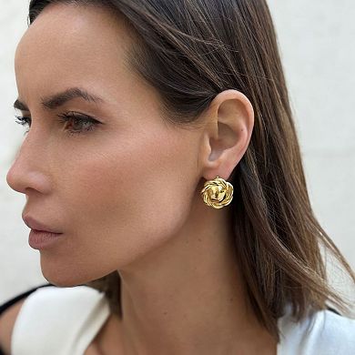 Adornia Round Rope Stud Earrings