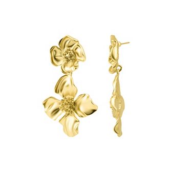 Adornia Flower Double Drop Earrings