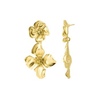 Adornia Flower Double Drop Earrings