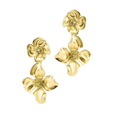 Adornia Flower Double Drop Earrings