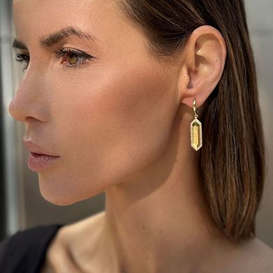 Adornia Cubic Zirconia Pave Elongated Hexagon Huggie Earrings