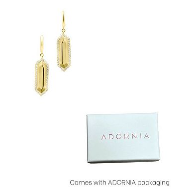 Adornia Cubic Zirconia Pave Elongated Hexagon Huggie Earrings