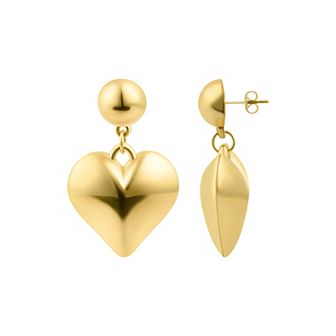 Adornia Puffy Heart Drop Earrings