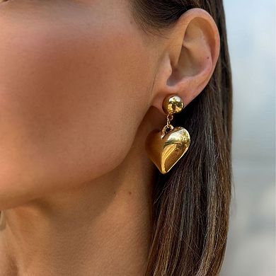 Adornia Puffy Heart Drop Earrings