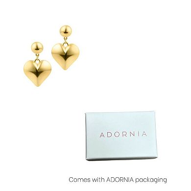 Adornia Puffy Heart Drop Earrings