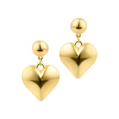 Adornia Puffy Heart Drop Earrings