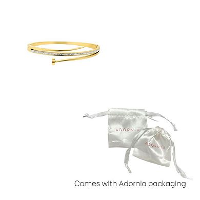 Adornia Tarnish Resistant Cubic Zirconia Pave Nail Bangle Bracelet