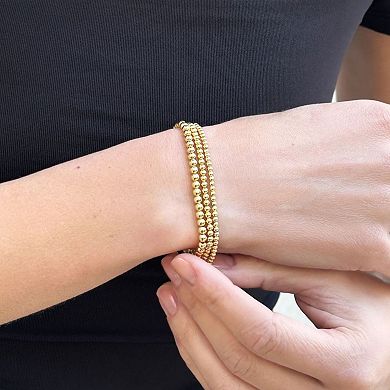 Adornia Stretch Ball Trio Bracelet Set