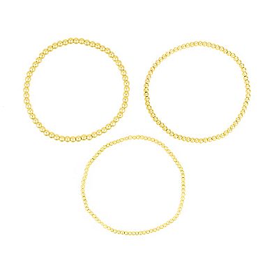 Adornia Stretch Ball Trio Bracelet Set