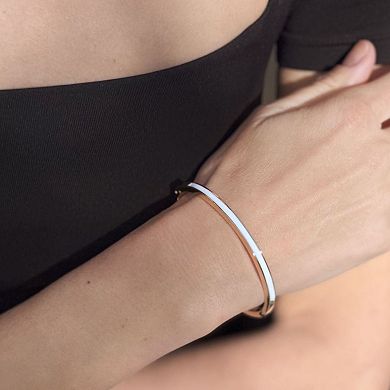 Adornia White Enamel Cuff Bracelet